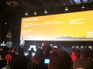 Vivek Wadwha with the Diversity in Tech Panel at Launch 2013.