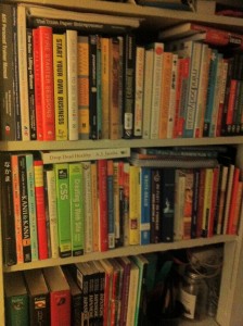 My bookshelves; so many books!!