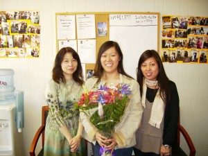 My last day at work in 2010; got flowers for my departure. :)
