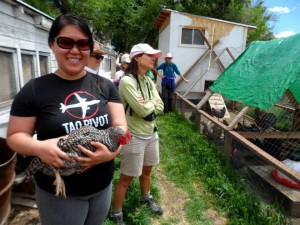 Got to hold an egg-laying  hen at last year's Walk2Connect Farm-To-Table Experience in Wheat Ridge!