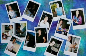 Mini Polaroid photos of some of us while we painted.