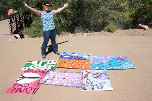 Me with my paintings from the retreat.