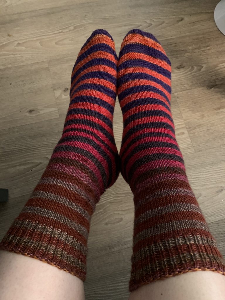 Socks in gradient stripes